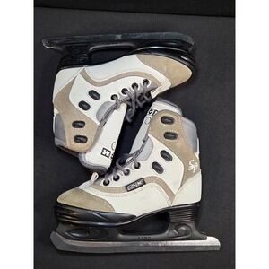 CCM‎ SP 50 Sale-Pelletier Kids Figure Ice Skates Grey Tan Size 1 Aero Blade